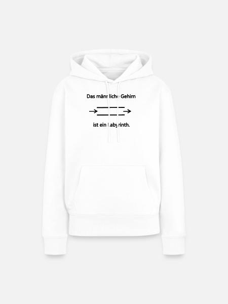 Labyrinth maennlich - Frauen Premium Bio Hoodie - Weiß