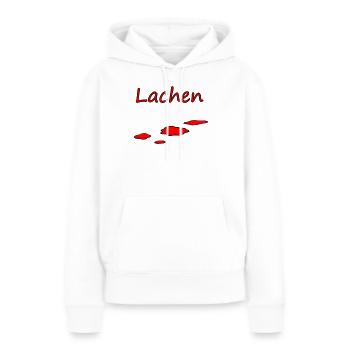 Rire - Sweat à capuche Premium bio Femme - blanc - Devant - Julia (174cm)