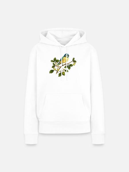Bunter Vogel - Frauen Premium Bio Hoodie - Weiß