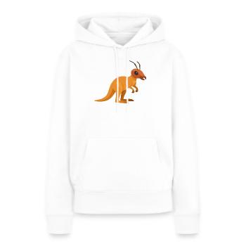 Kangourou Fourmi avec antennes  - Sweat à capuche Premium bio Femme - blanc - Devant - Julia (174cm)