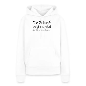 Zukunft - Frauen Premium Bio Hoodie - Weiß - Vorne - Julia (174cm)