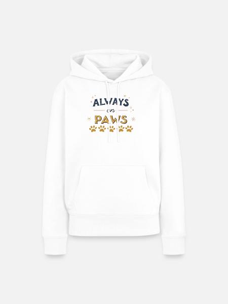 Immer auf den Pfoten - Frauen Premium Bio Hoodie - Weiß