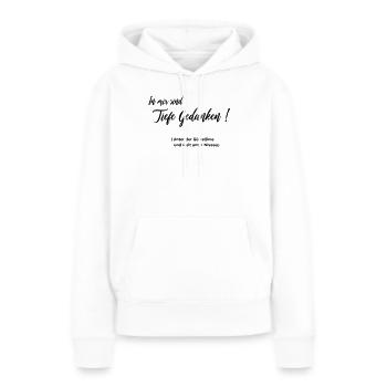 Pensées profondes - Sweat à capuche Premium bio Femme - blanc - Devant - Julia (174cm)