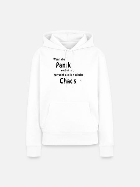 Panik und Chaos - Frauen Premium Bio Hoodie - Weiß