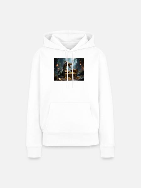 Drachenschatz im Feuerdrache - Frauen Premium Bio Hoodie - Weiß