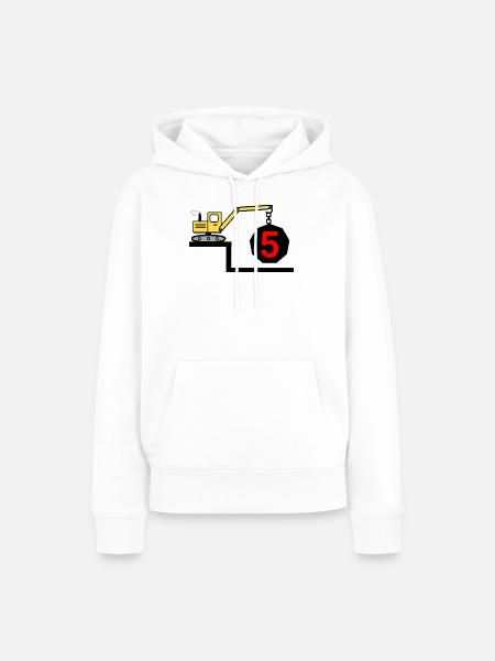 Bagger - Frauen Premium Bio Hoodie - Weiß