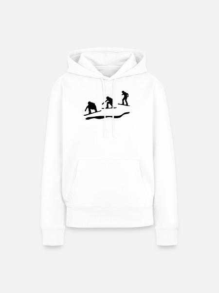 Snowboard rennen - Frauen Premium Bio Hoodie - Weiß