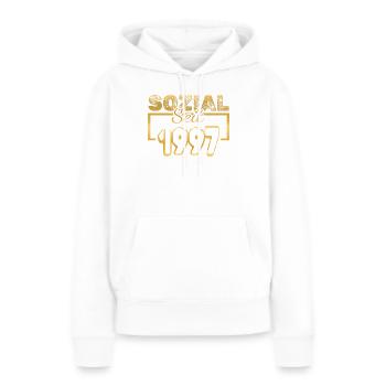 Sozial 1997 - Frauen Premium Bio Hoodie - Weiß - Vorne - Julia (174cm)
