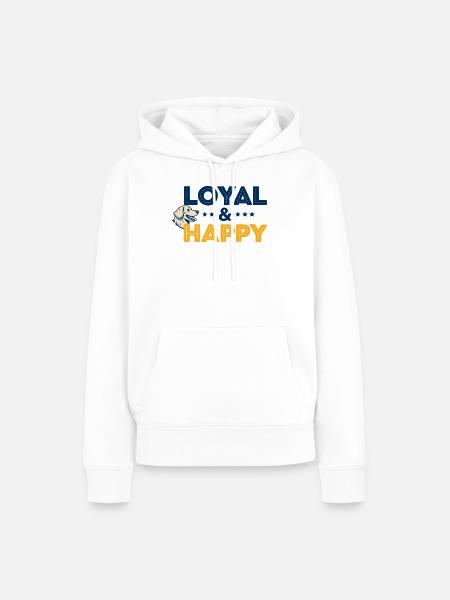Loyal & Happy Dog Logo - Frauen Premium Bio Hoodie - Weiß