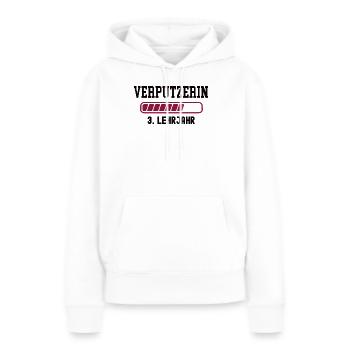 Apprentissage plâtrier 3ème année d’apprentissage apprentissage plâtrier - Sweat à capuche Premium bio Femme - blanc - Devant - Julia (174cm)