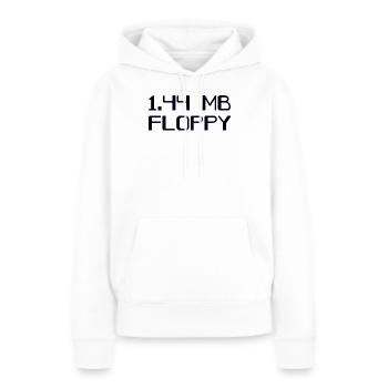 Disquette Stockage des années 90 - Sweat à capuche Premium bio Femme - blanc - Devant - Julia (174cm)
