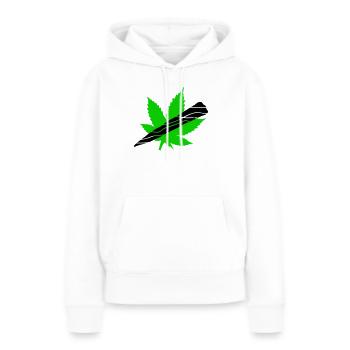 Neon Cannabisblatt Grafik - Frauen Premium Bio Hoodie - Weiß - Vorne - Julia (174cm)