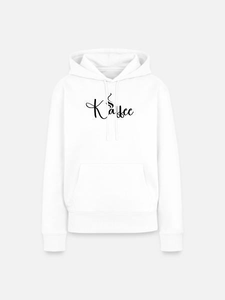 Kaffe_Motiv - Frauen Premium Bio Hoodie - Weiß