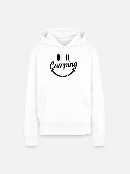 Camping smile - Frauen Premium Bio Hoodie - Weiß