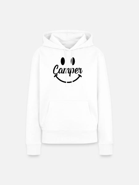 Camper Smile - Frauen Premium Bio Hoodie - Weiß
