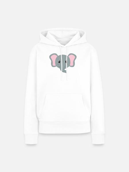 Elefant Cartoon - Frauen Premium Bio Hoodie - Weiß