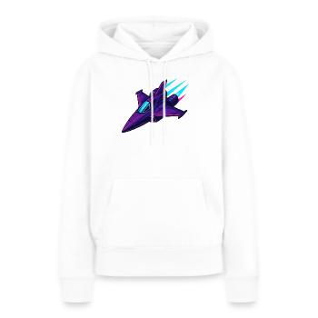 Neon-Kampfjet im Cyberstil - Frauen Premium Bio Hoodie - Weiß - Vorne - Julia (174cm)