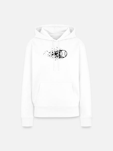 Energisch Baseballspieler Baseball - Frauen Premium Bio Hoodie - Weiß