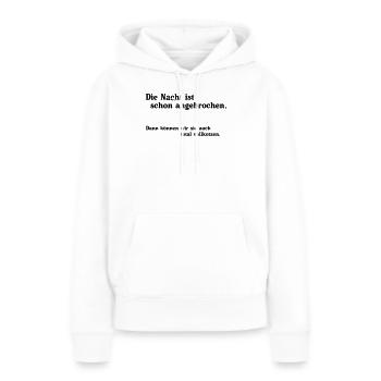 La nuit est tombée - Sweat à capuche Premium bio Femme - blanc - Devant - Julia (174cm)