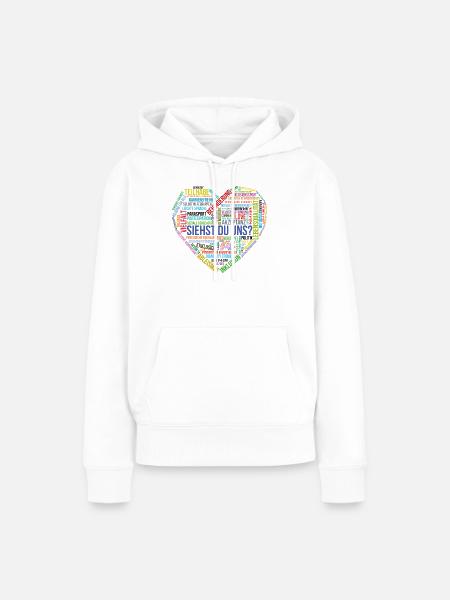 Siehst Du Uns Vielfalt Herz - Frauen Premium Bio Hoodie - Weiß