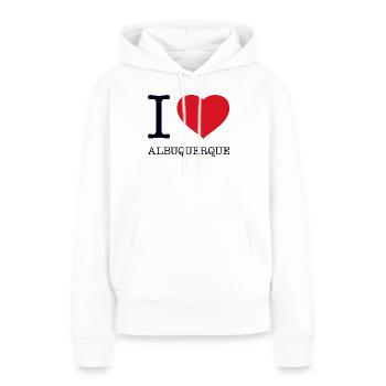 I love Albuquerque - Frauen Premium Bio Hoodie - Weiß - Vorne - Julia (174cm)