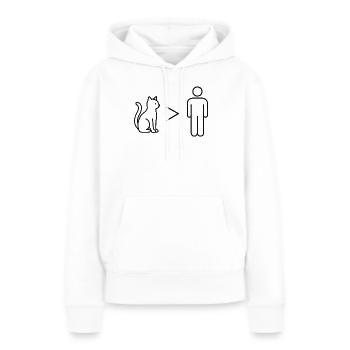 Cats over men - Design von Vany schreibt - Frauen Premium Bio Hoodie - Weiß - Vorne - Julia (174cm)