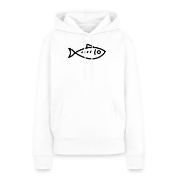 hareng - Sweat à capuche Premium bio Femme - blanc - Devant - Julia (174cm)