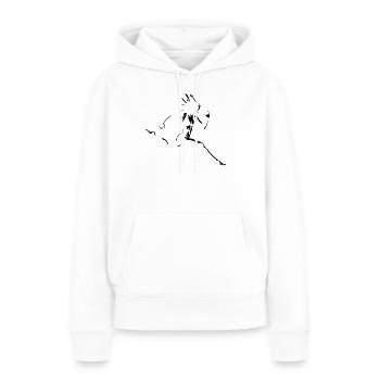 coureur - Sweat à capuche Premium bio Femme - blanc - Devant - Julia (174cm)