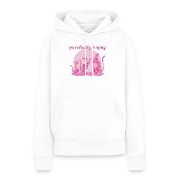 Purrfectly happy - für Katzenfreunde - Frauen Premium Bio Hoodie - Weiß - Vorne - Julia (174cm)