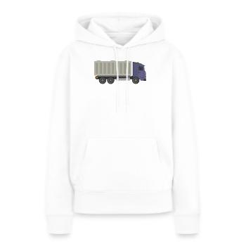 Camions porte-conteneurs - Sweat à capuche Premium bio Femme - blanc - Devant - Julia (174cm)