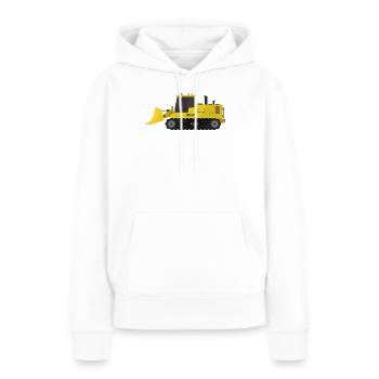 Bulldozer - Sweat à capuche Premium bio Femme - blanc - Devant - Julia (174cm)