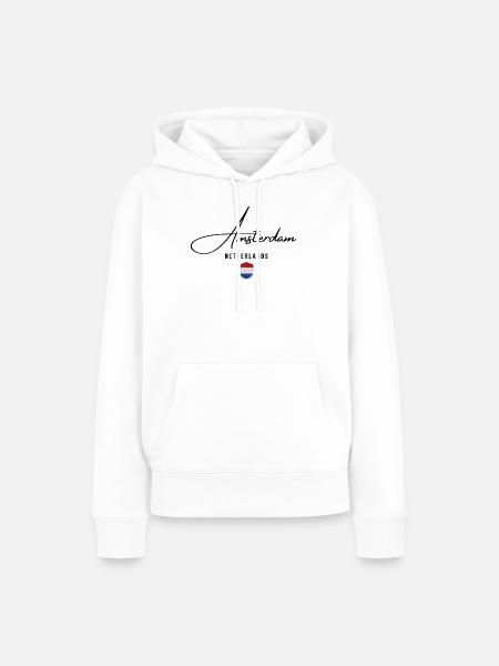 Amsterdam, Niederlande, ich liebe Amsterdam - Frauen Premium Bio Hoodie - Weiß