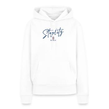 Steglitz - Drapeau de Berlin - Ours de Berlin - Sweat à capuche Premium bio Femme - blanc - Devant - Julia (174cm)