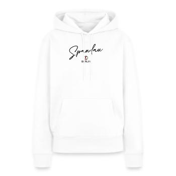 Spandau - Berlin Flagge - Berliner Bär Berlinerin - Frauen Premium Bio Hoodie - Weiß - Vorne - Julia (174cm)