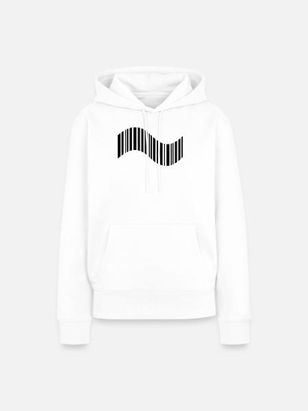 Barcode in Wellenform - Frauen Premium Bio Hoodie - Weiß