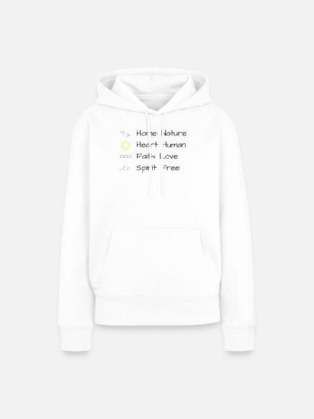 Verbunden mit allem - Frauen Premium Bio Hoodie - Weiß