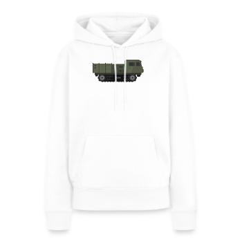 Camion militaire - Sweat à capuche Premium bio Femme - blanc - Devant - Julia (174cm)