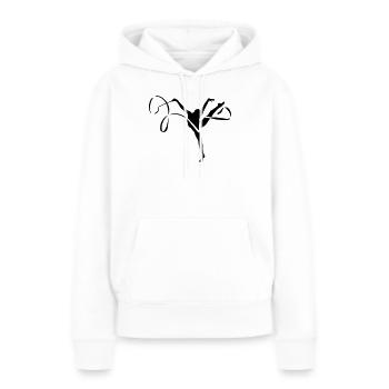 Bande de gymnastique - Sweat à capuche Premium bio Femme - blanc - Devant - Julia (174cm)