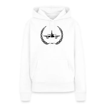 Couronne de symbole d’avion - Sweat à capuche Premium bio Femme - blanc - Devant - Julia (174cm)
