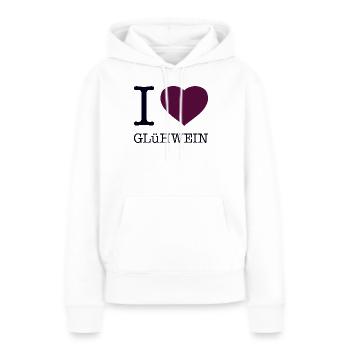 J’adore le vin chaud - Sweat à capuche Premium bio Femme - blanc - Devant - Julia (174cm)