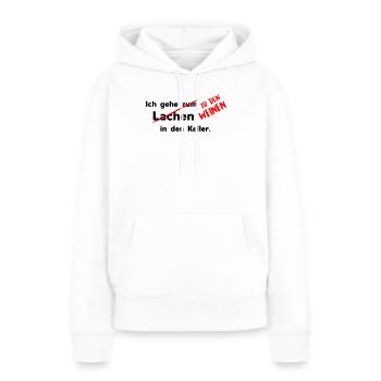Dans la cave - Sweat à capuche Premium bio Femme - blanc - Devant - Julia (174cm)