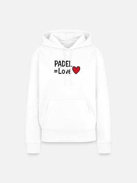 Padel Love Herz - Frauen Premium Bio Hoodie - Weiß