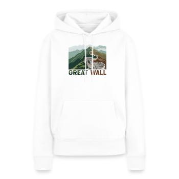 Große Mauer Chinesische Mauer - Frauen Premium Bio Hoodie - Weiß - Vorne - Julia (174cm)