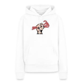 Je veux des bonbons, révolutionnaire, slogan et design en sucre - Sweat à capuche Premium bio Femme - blanc - Devant - Julia (174cm)