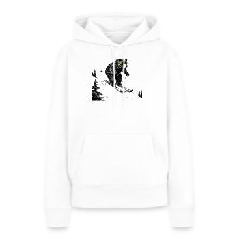 Pentes Bär - Sweat à capuche Premium bio Femme - blanc - Devant - Julia (174cm)