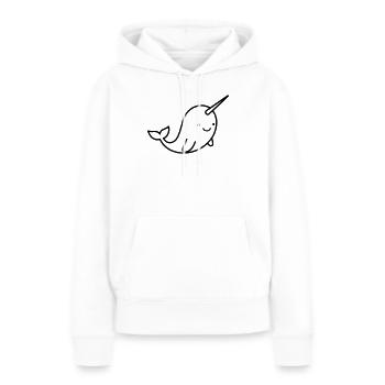Narval - Sweat à capuche Premium bio Femme - blanc - Devant - Julia (174cm)