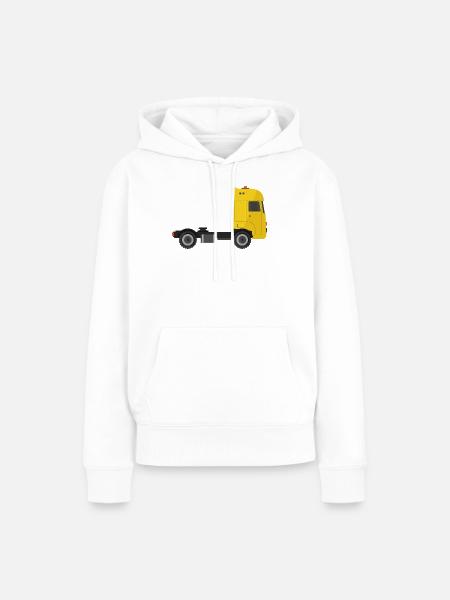 Sattelzug-Lastwagen - Frauen Premium Bio Hoodie - Weiß