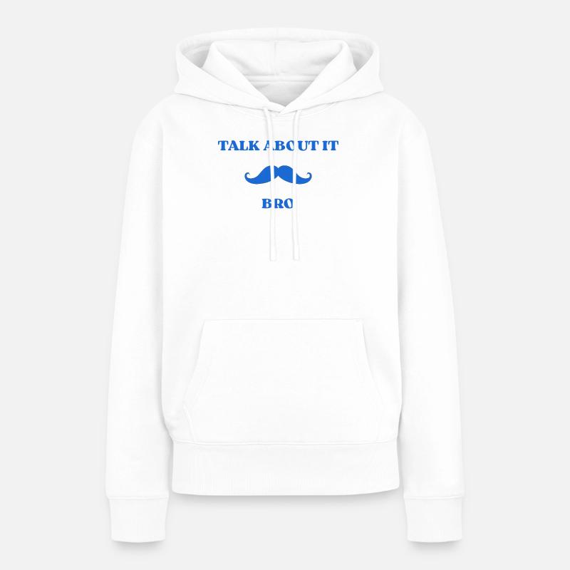 TALK_ABOUT_IT - Sweat à capuche Premium bio Femme - blanc