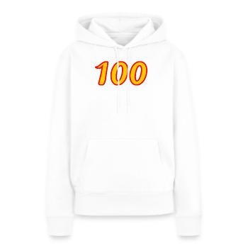100. 100 YEARS. 100th ANNIVERSARY. BIRTHDAY 100 - Women’s Premium Organic Hoodie - white - Front - Julia (174cm)