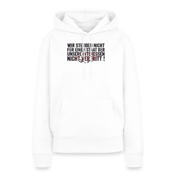 Déclaration de protestation - Sweat à capuche Premium bio Femme - blanc - Devant - Julia (174cm)